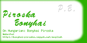 piroska bonyhai business card